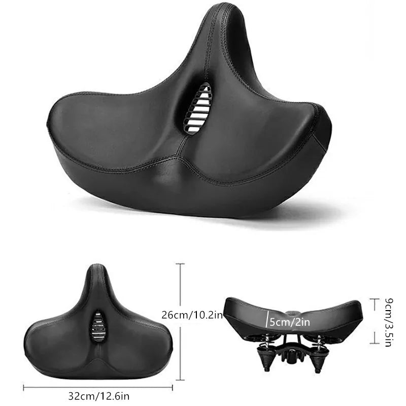 Extra Breiter Ergonomischer Komfort Fahrradsattel mit Weicher Polsterung & Stoßdämpfung für E-Bike, City Bike & Trekkingrad