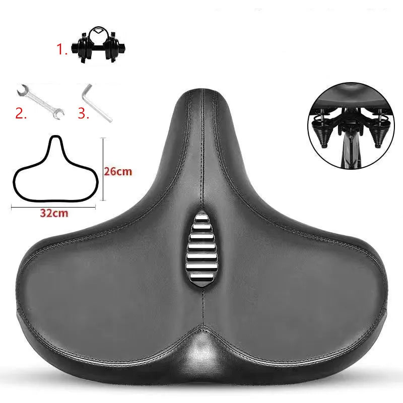 Extra Breiter Ergonomischer Komfort Fahrradsattel mit Weicher Polsterung & Stoßdämpfung für E-Bike, City Bike & Trekkingrad