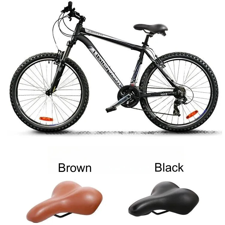 Breiter Komfort Fahrradsattel mit Weicher Polsterung & Stoßdämpfung für E-Bike & City Bike
